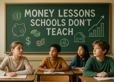 Children in a classroom learning financial literacy, money skills, and personal finance