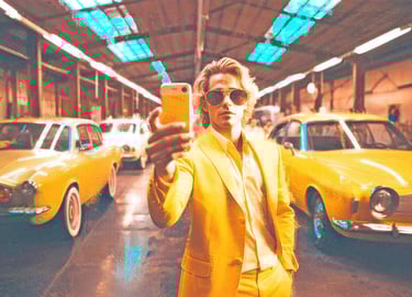 Social media influencers competing for likes and followers Male