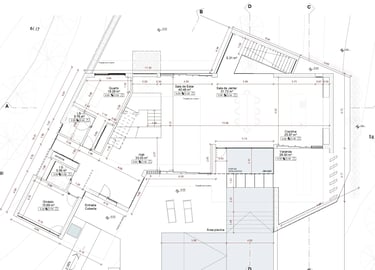 Moradia em Lagos. Projeto de Arquitetura. Planta do Piso 0.