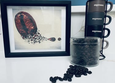 Framed Coffee Bean Art . Modern Wood Wall Art Coffee Station. This product is manufactured to order