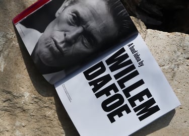 hube magazine design featuring Willem Dafoe