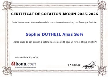 Cotation Akoun obtenue en 2025.