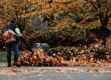 Professional fall landscaping maintenance crew operating in the GTA