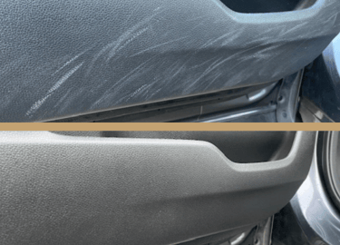 door panel scratch before and after repair
