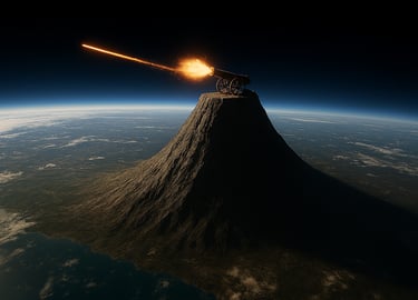 newtons mountain satellite orbits gravity