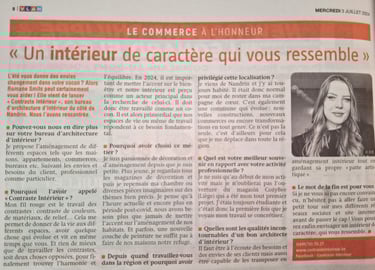 Article le commerce à l'honneur publié dans le journal Vlan