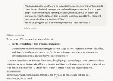 Exemple démontré de l'erreur de l'IA sur Damasio