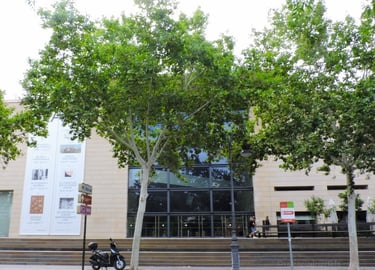 Modern and imposing exterior of the Valencian Institute of Modern Art (IVAM) in Valencia,