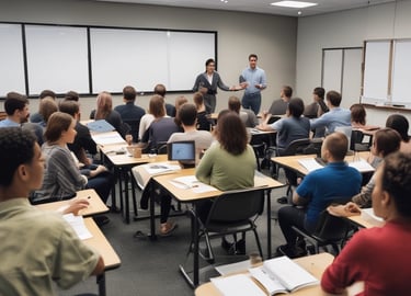 A sleek, modern office space with gold, black, and gray accents reflecting professionalism and trust.