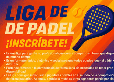 poster de liga no profesional de padel 