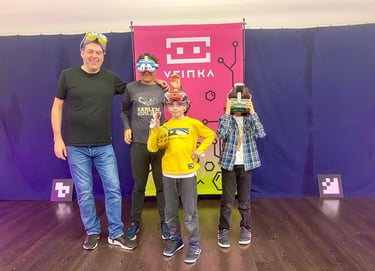 Padres hijos VR photocall