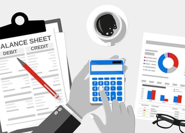 Accountant analyzing cash flow in a business