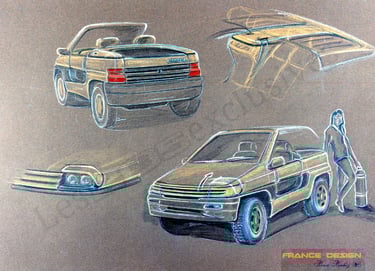 croquis citroen scarabée d'or heuliez 1990