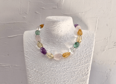 Collana Quarzi Colorati Ametista Citrino quarzo rosa cristallo di rocca Amalfi Gioielli