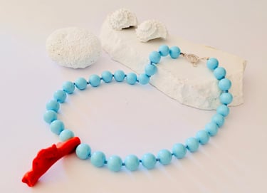 Amalfi Gioielli Collana corallo naturale e turchese modello Montecristo