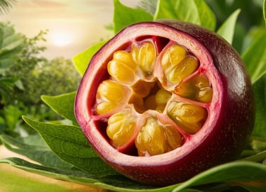 a passion fruit cut open