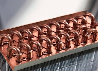 Fresh Painted AC copper coil preventing AC Gas Leak