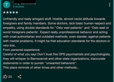 oslo kommune helseetaten, Statsforvalteren i Oslo,Diakonhjemmet sykehus,Voksenpsykiatrisk avdeling V