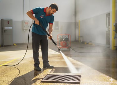 desentupimento da rede de esgoto