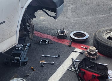 replacing suspension components on a truck
