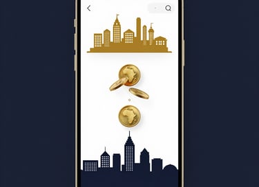 A split image showing a European cityscape on one side and a diverse group of people discussing finances on the other.