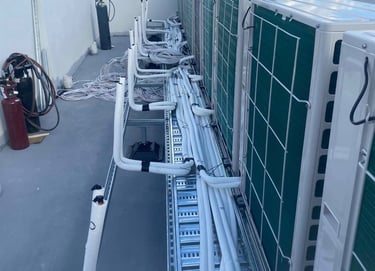 install of multiple air conditioners on a roof top