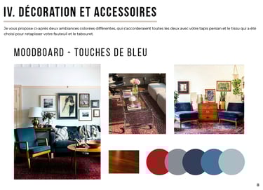 moodboard d'inspiration avec du bleu