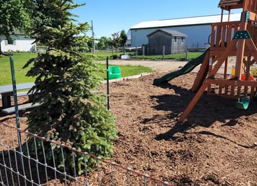 Imulch for playgrounds