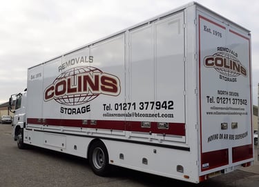 Side view of Colins removal lorry