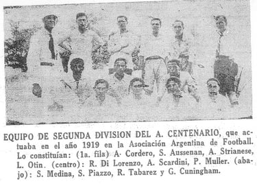 Formación del Club Atlético Temperley en 1919. F: M. Ventieri