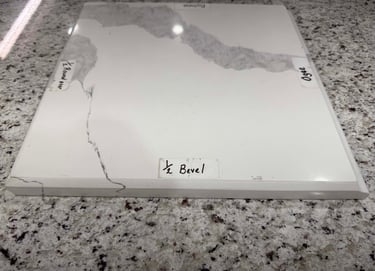 Angled beveled countertop edge for contemporary kitchens