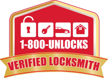 1-800-Unlocks Verified Locksmith certification badge