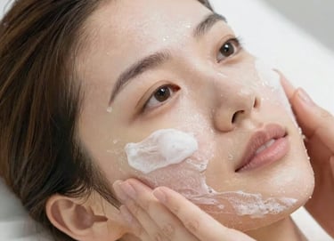 A serene beauty salon interior with soft lighting and elegant decor.