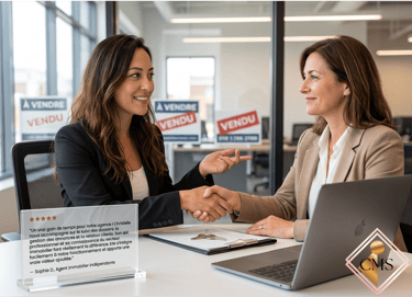 Photo d'une cliente agent immo de CMS satisfaite de nos prestations - CMS Gestion & Organisation - 