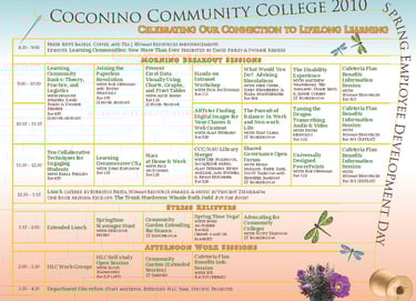 spring employee development schedule page 1