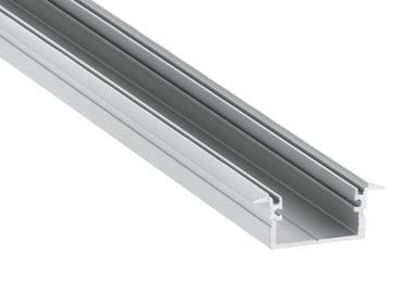 Perfil LED Nash: modelo de empotrar con pestaña que oculta el fresado.