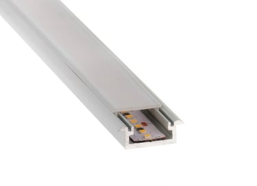 Perfil VEGA enrasado: empotrable minimalista de 7,5 mm para fresado.