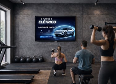 Academias com mídia indoor