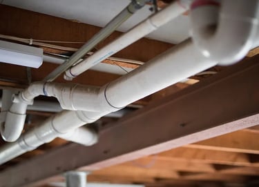 Suasana Plumbing inspecting and installing residential PVC water pipe system.