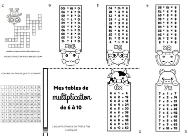 petits livret multiplication 6 à 10