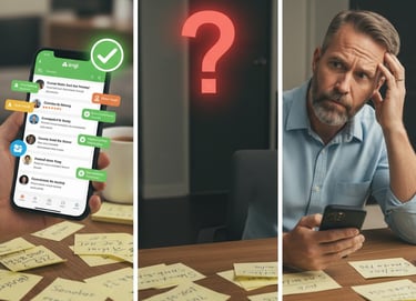 A landlord looking uncertain with multiple unstandardized repair quotes on paper, contrasting with 