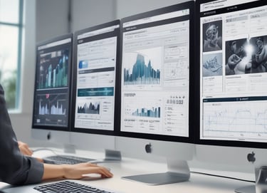 An artistic bento grid illustration highlighting three distinct tiles with vibrant colors.