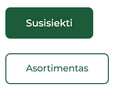 Two buttons with Lithuanian text Susisiekiti and Asortimentas for contact and product selection.