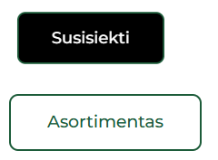 Two call-to-action buttons in Lithuanian featuring text for Contact Us and Product Assortment.