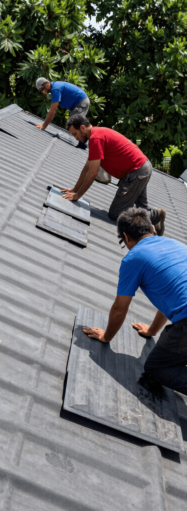 A friendly team member from C Webster and Sons discussing a roofing project with a homeowner in Bangor, Maine.