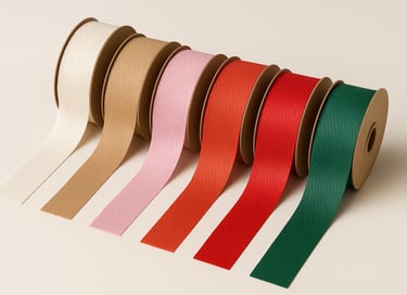 plastic-free flat paper webbing for gift packaging