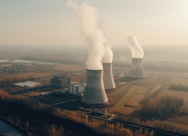 aerial view of nuclear plant nuclear threat