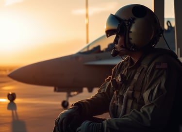 an airforce soldier preparing for war