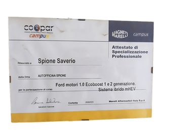 attestato partecipazione corso ford ecoboost