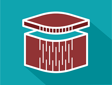 a curved box with a closed lid